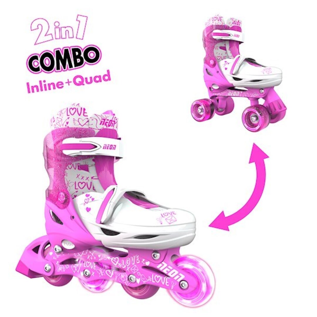 როლიკები Neon Combo Skates 2-in-1 (Size 30-33) Pink (NT09P4)