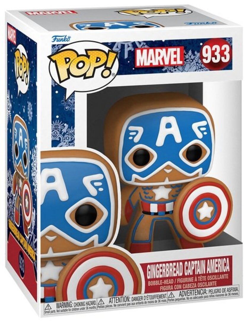 Funko POP! Bobble Marvel Holiday Gingerbread Captain America (FUN25491629)