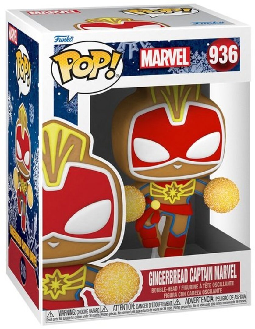 Funko POP! Bobble Marvel Holiday Gingerbread Captain Marvel (FUN25491632)